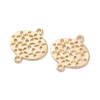 Brass Laser Cut Hollow Disc Links Connector Charms KK-Z164-03G-1