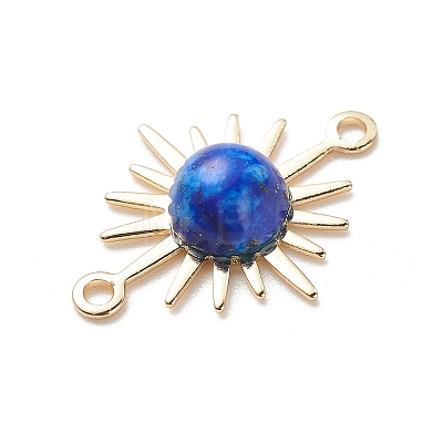 Natural Mixed Gemstone Connector Charms PALLOY-JF01938-1