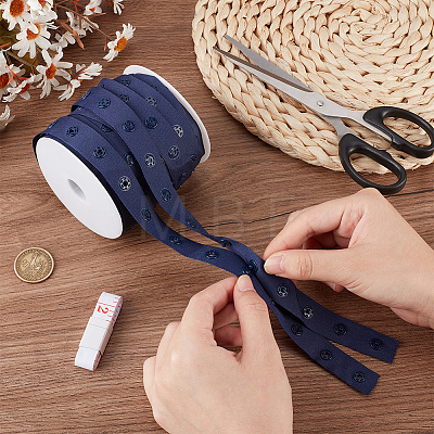 10 Yards Polyester Sewing Snap Button Tape DIY-OC0012-96B-1
