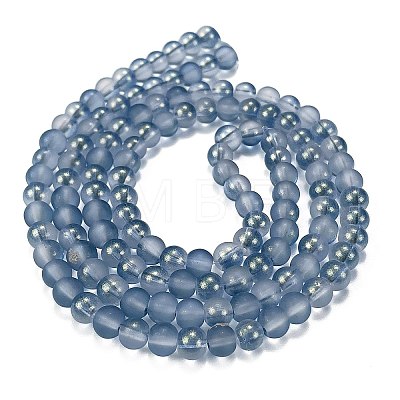 Frosted Transparent Glass Bead Strands GLAA-P065-6mm-10-1