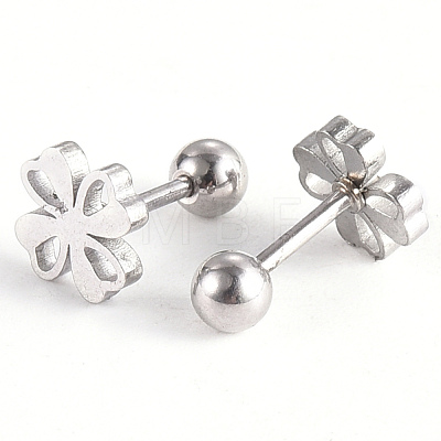 201 Stainless Steel Barbell Cartilage Earrings EJEW-R147-12-1