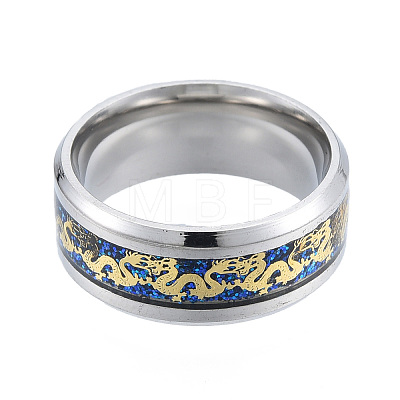 Non-Tarnish Bling Glitter 201 Stainless Steel Dragon Finger Ring for Women RJEW-N043-25P-1