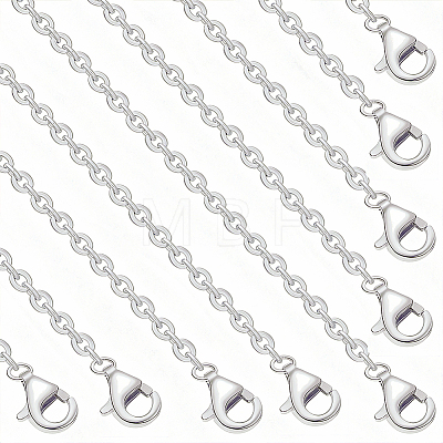 10Pcs 1.4MM Brass Cross/Rolo Chain Necklaces MAK-BBC0001-31P-1