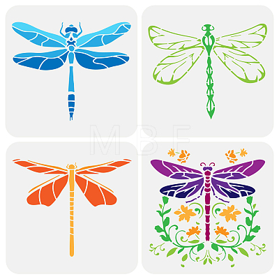 4Pcs 4 Styles PET Hollow Out Drawing Painting Stencils DIY-WH0394-0299-1