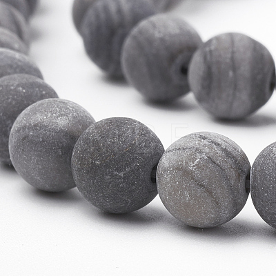 Natural Black Wood Lace Stone Beads Strands G-T106-012-1