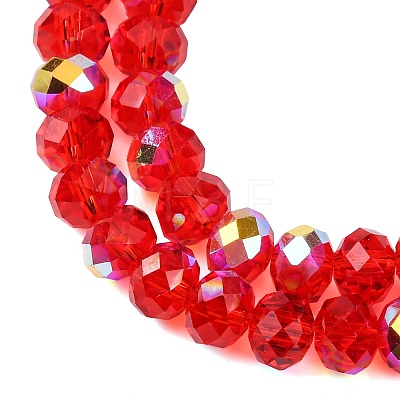 Electroplate Transparent Glass Beads Strands EGLA-A046-01B-08-1