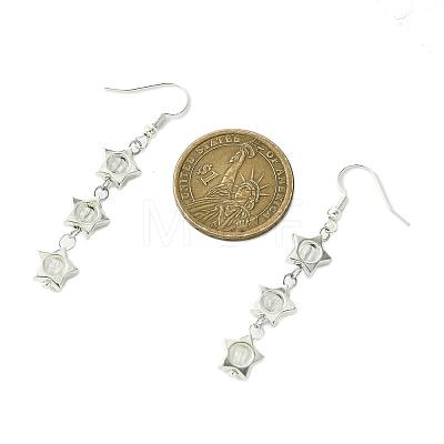 Transparent Acrylic Star Dangle Earrings EJEW-JE06056-1