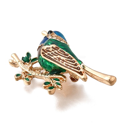 Bird Zinc Alloy Rhinstone Brooches JEWB-V001-04C-1