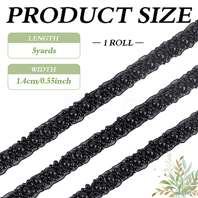 5Yards Polyester Lace Ribbons OCOR-ME0001-65A-1
