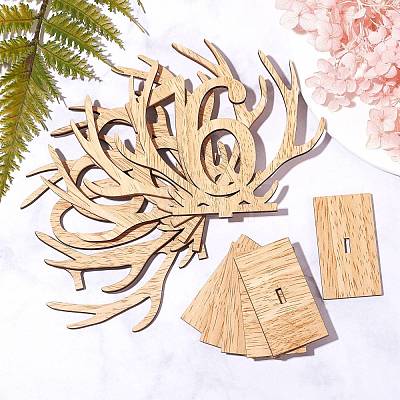 Wood Table Numbers Cards AJEW-WH0021-28-1