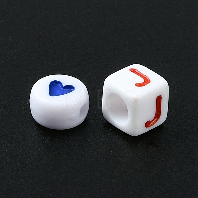 500Pcs 5 Styles Opaque White Acrylic Beads MACR-YW0002-43-1