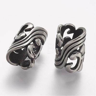 304 Stainless Steel Hollow Beads STAS-A032-019AS-1
