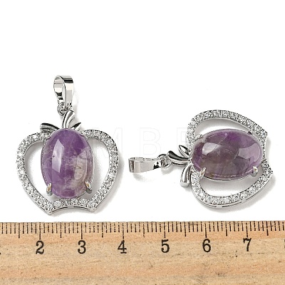 Natural Amethyst with Clear Cubic Zirconia Pendants G-G133-03P-24-1