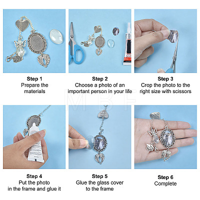 3Pcs Heart with Angel Alloy Pendant Decorations HJEW-OC00376-1