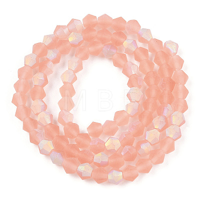 Imitate Austrian Crystal Bicone Frosted Glass Beads Strands GLAA-F029-TM4mm-A15-1