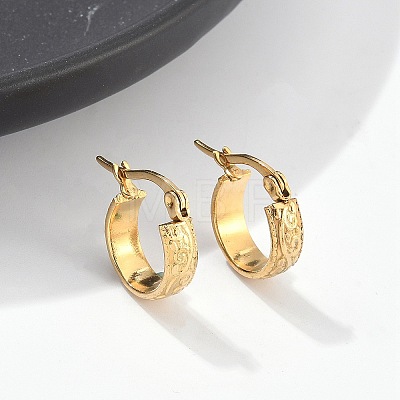 Golden Plated 304 Stainless Steel Hoop Earrings X-EJEW-E158-21G-1