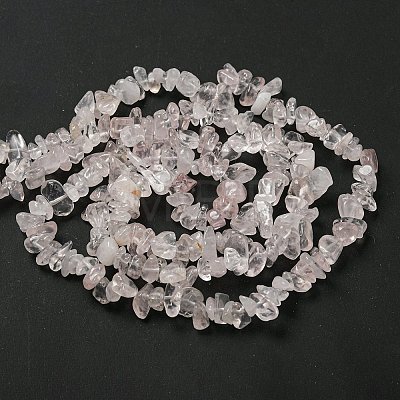 Natural Rose Quartz Chip Beads Strands F007-02-1