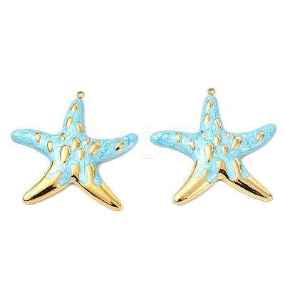 Ocean 304 Stainless Steel Enamel Pendants STAS-T076-08B-03G-1