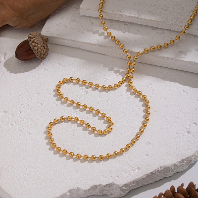 304 Stainless Steel Ball Chain Y-shaped Tassel Necklaces for Women YG1121-1