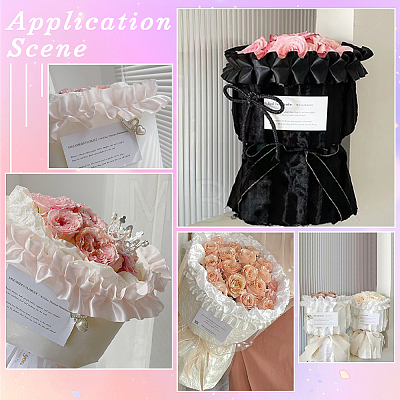 Pleated Solid Color Double-Sided Polyester Lace Trim DIY-WH20002-138E-1