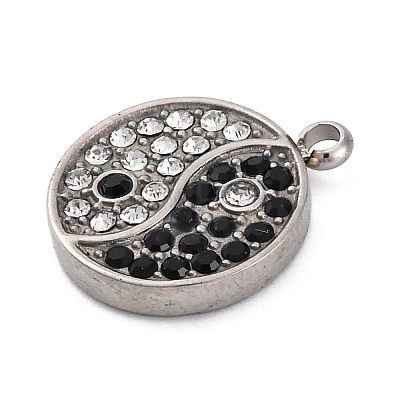 304 Stainless Steel Rhinestone Pendants STAS-S131-21P-1