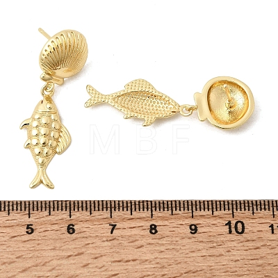 Brass Dangle Earrings EJEW-D352-06G-03-1