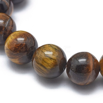 Natural Tiger Eye Bead Stretch Bracelets X-BJEW-K212-B-028-1