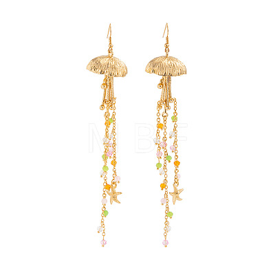 Alloy Jellyfish Tassel Dangle Earrings FS-WGBA216-04-1