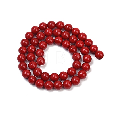 Shell Pearl Beads Strands BSHE-K015-8mm-01-1