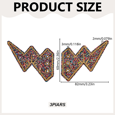 Polyester & Felt & Sequin Embroider Thread Iron on/Sew On Patches DIY-WH0591-578-1