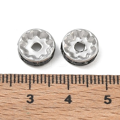 304 Stainless Steel Rhinestone Spacer Beads RB-CBA18B7-01P-16-1