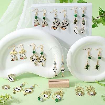 SUNNYCLUE DIY Panda Theme Earring Making Kit DIY-SC0023-69-1