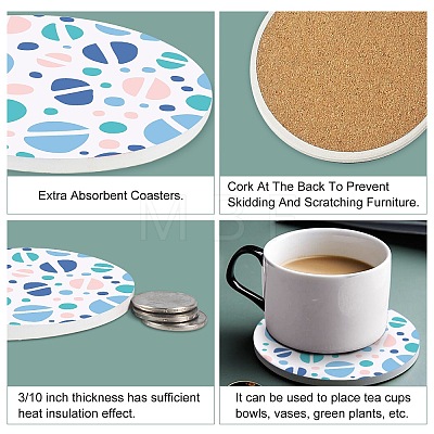 Porcelain Coasters AJEW-WH0133-006-1