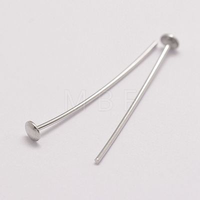 Anti-Tarnish Rhodium Plated 925 Sterling Silver Flat Head Pins STER-P024-07-B-1