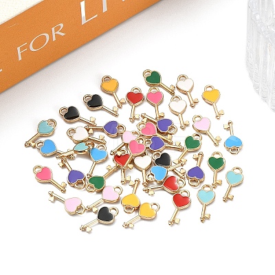 40Pcs 10 Colors Alloy Enamel Pendants FIND-YW0012-43-1