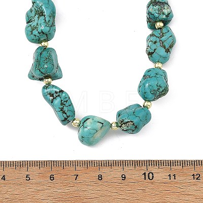 Dyed Natural Magnesite Nuggets Beaded Necklaces NJEW-JN06435-1