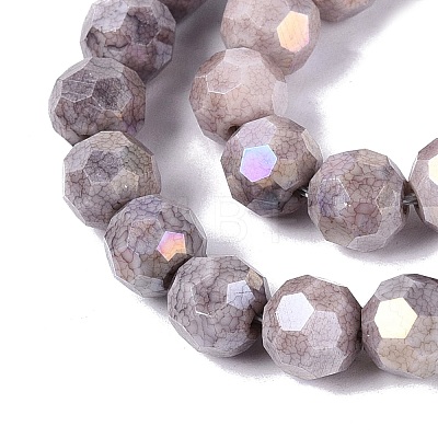 Anti-Tarnish Electroplate Glass Beads Strands EGLA-ZX010-8mm-01-1