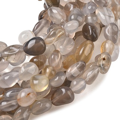 Natural Grey Agate Beads Strands G-C286-A22-1