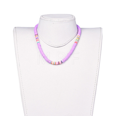 Handmade Polymer Clay Heishi Beaded Necklaces NJEW-JN02448-01-1