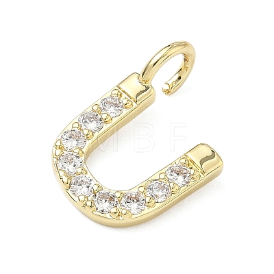Brass Micro Pave Clear Cubic Zirconia Pendants KK-I476-01G-U-1