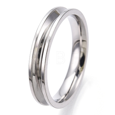 201 Stainless Steel Grooved Finger Ring Settings STAS-WH0039-11E-P-1