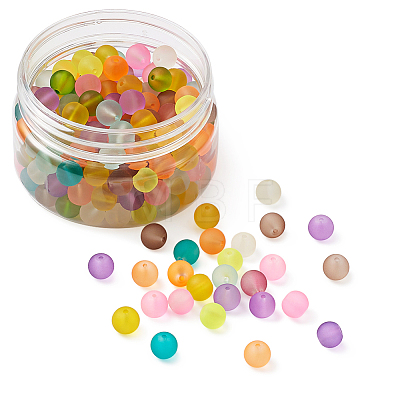 Transparent Frosted Glass Beads and Two Tone Crackle Glass Beads FGLA-CD0001-01-1