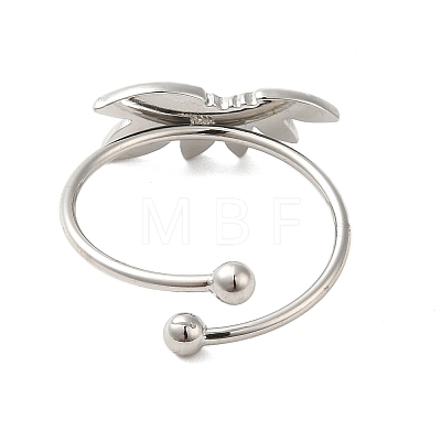 304 Stainless Steel Open Cuff Ring RJEW-M167-10F-P-1
