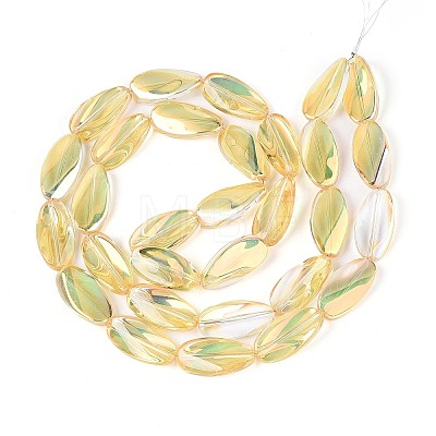 Electroplate Transparent Glass Beads Strands EGLA-N055-02C-1