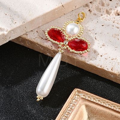 Glass Pearl Big Pendants PALLOY-MZ00384-05-1