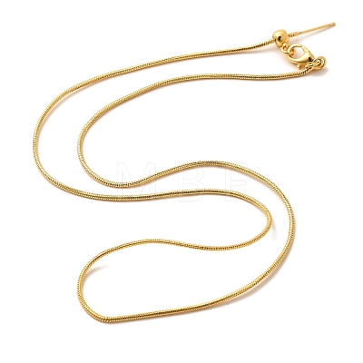 1mm Rack Plating Brass Snake Chain Adjustable Slider Necklaces for Women Men MAK-L044-38G-1