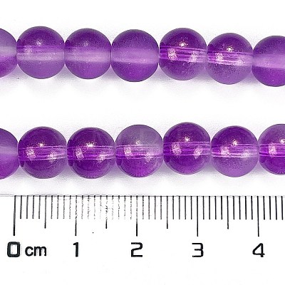 Frosted Transparent Glass Bead Strands GLAA-P065-8mm-15-1