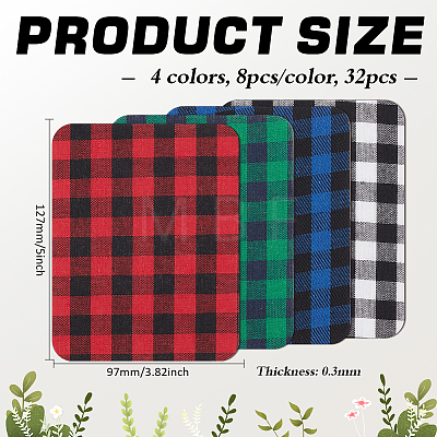 32Pcs 4 Colors Polyester Iron on Cloth Patches DIY-MA0007-29-1