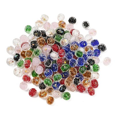 Hammered Handmade Foil Glass Beads FOIL-T009-03-1