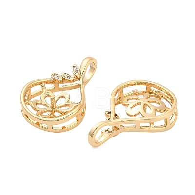 Brass Micro Pave Cubic Zirconia Hollow Teardrop Peg Bails KK-NH0009-09G-1